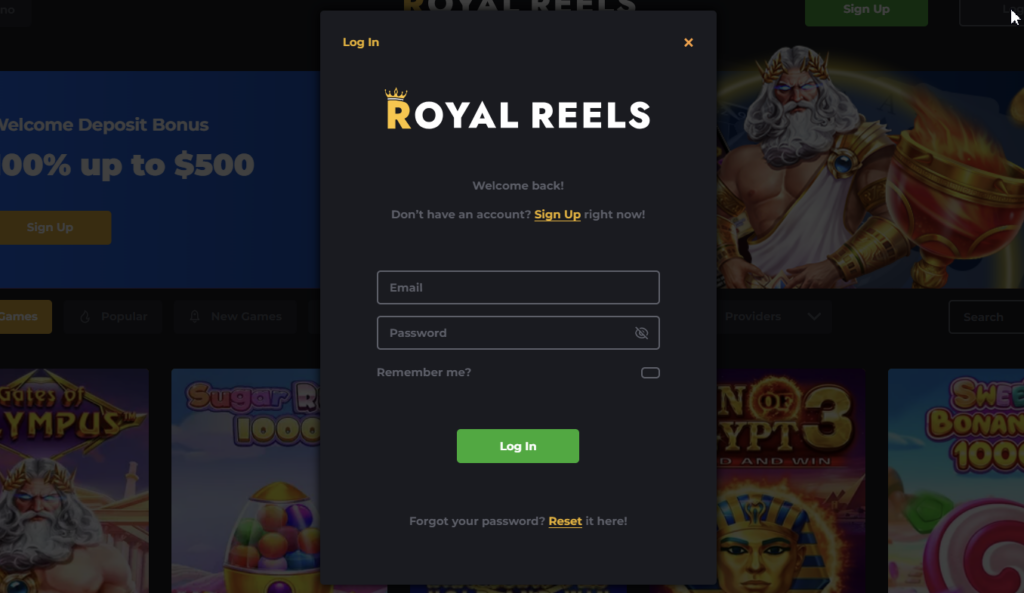 Royal Reels Login